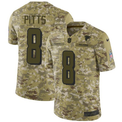 Nike Atlanta Falcons #8 Kyle Pitts Camo Youth Stitched NFL Limited 2018 Salute To Service Jersey Youth